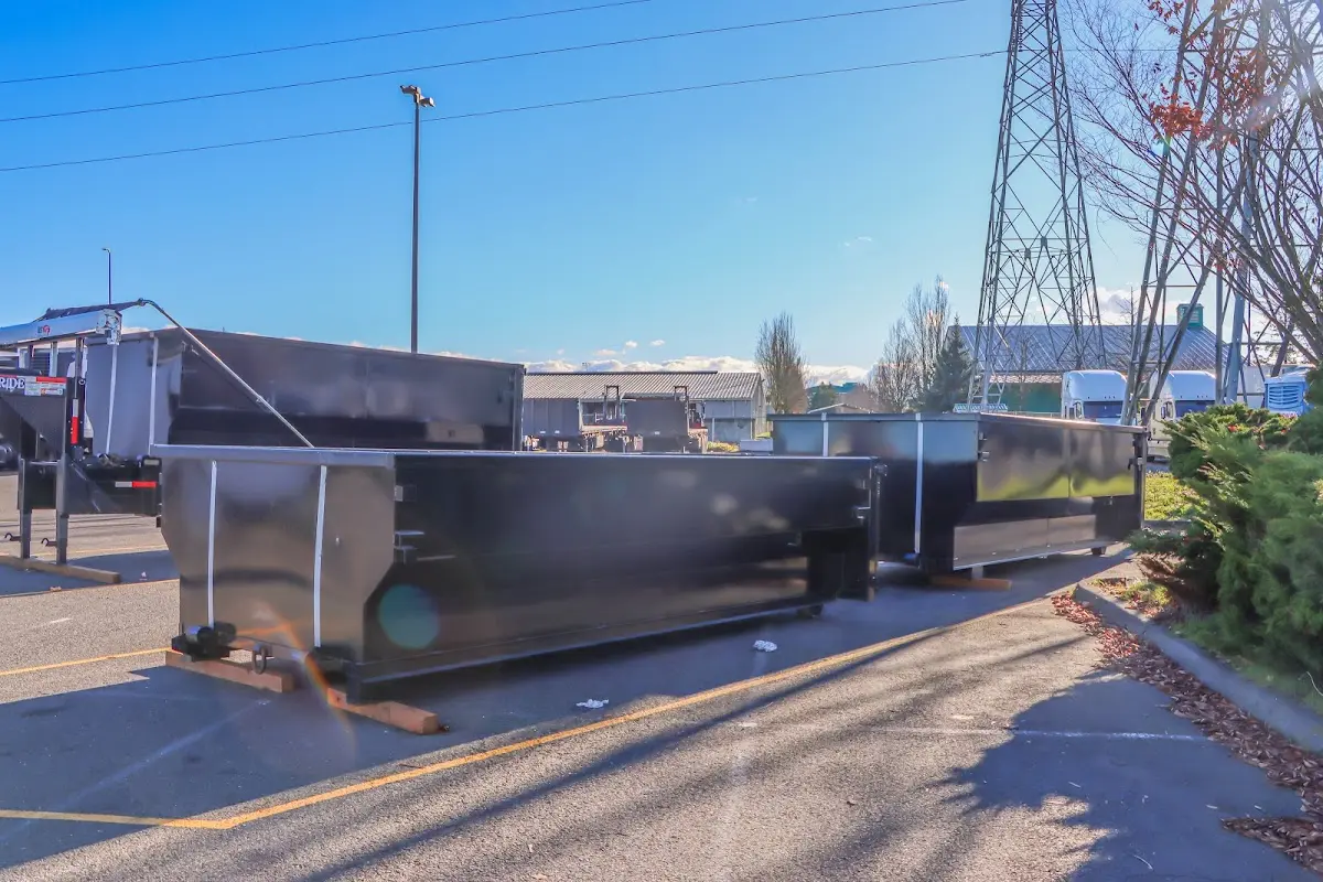 Roll-off dumpster ready for waste disposal at job site for Demolition Dumpster Rental in North Greenbush